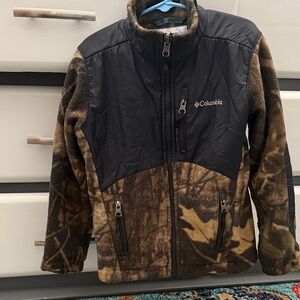 Columbia Black and Brown Camo Fleece Jacket